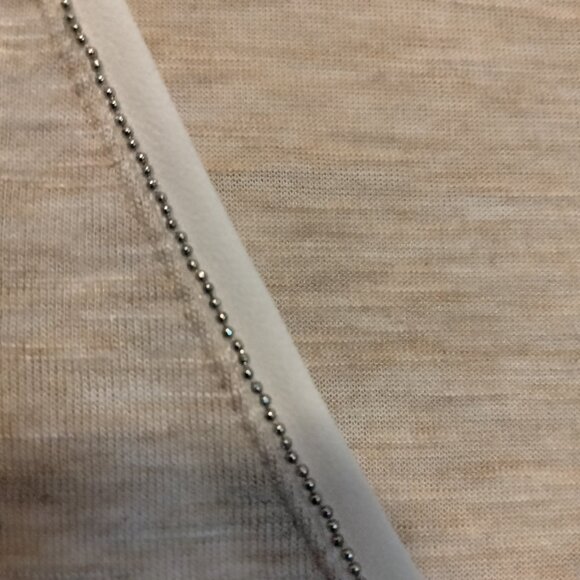 White House Black Market Biege and white top with small bead trim - Picture 3 of 5